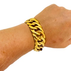 Bracciale vintage firmato NAPIER con catena a maglie massicce in tono dorato