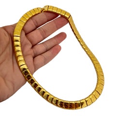 NAPIER signé vintage gold tone massive chain link designer necklace