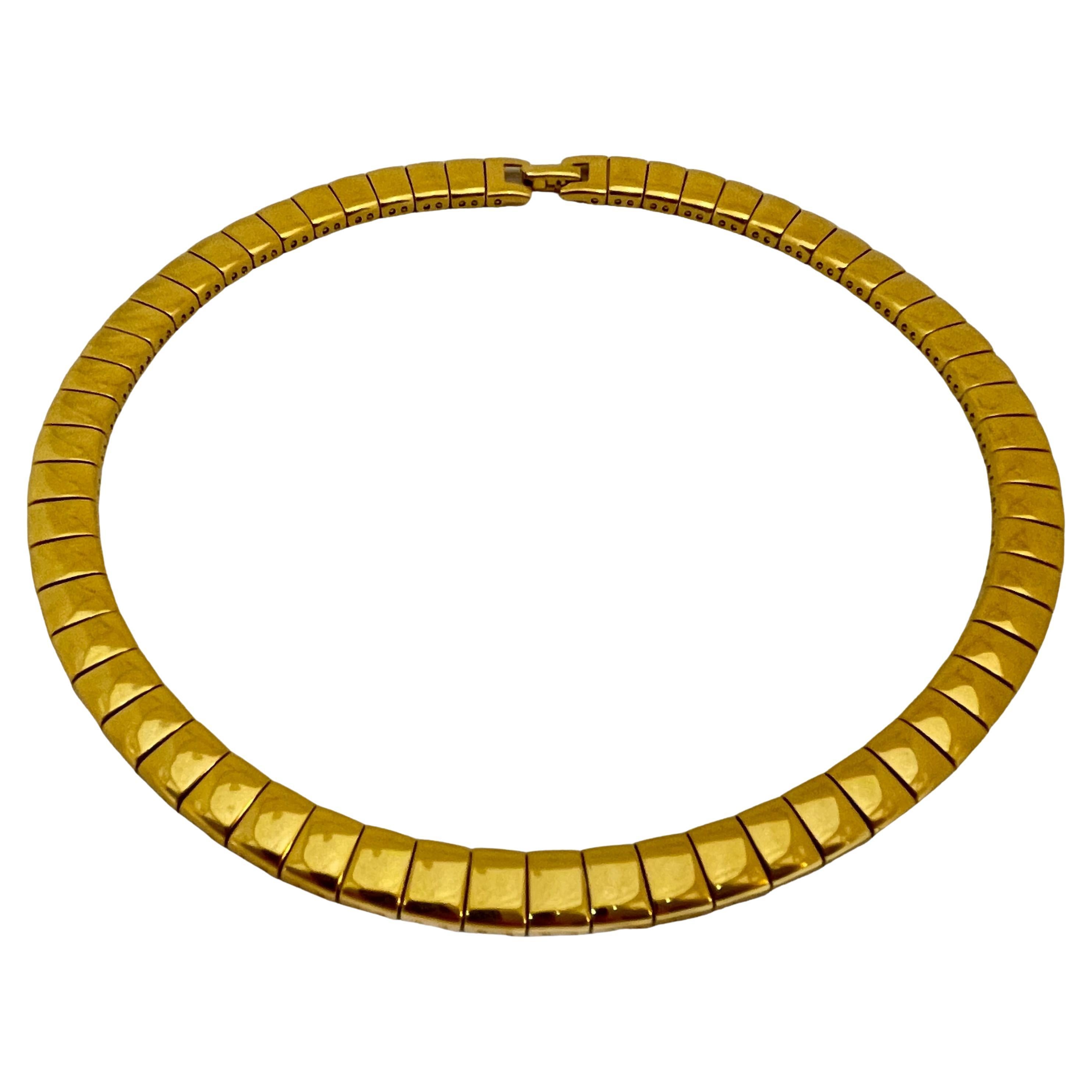 NAPIER signed vintage gold tone massive chain link designer necklace en venta