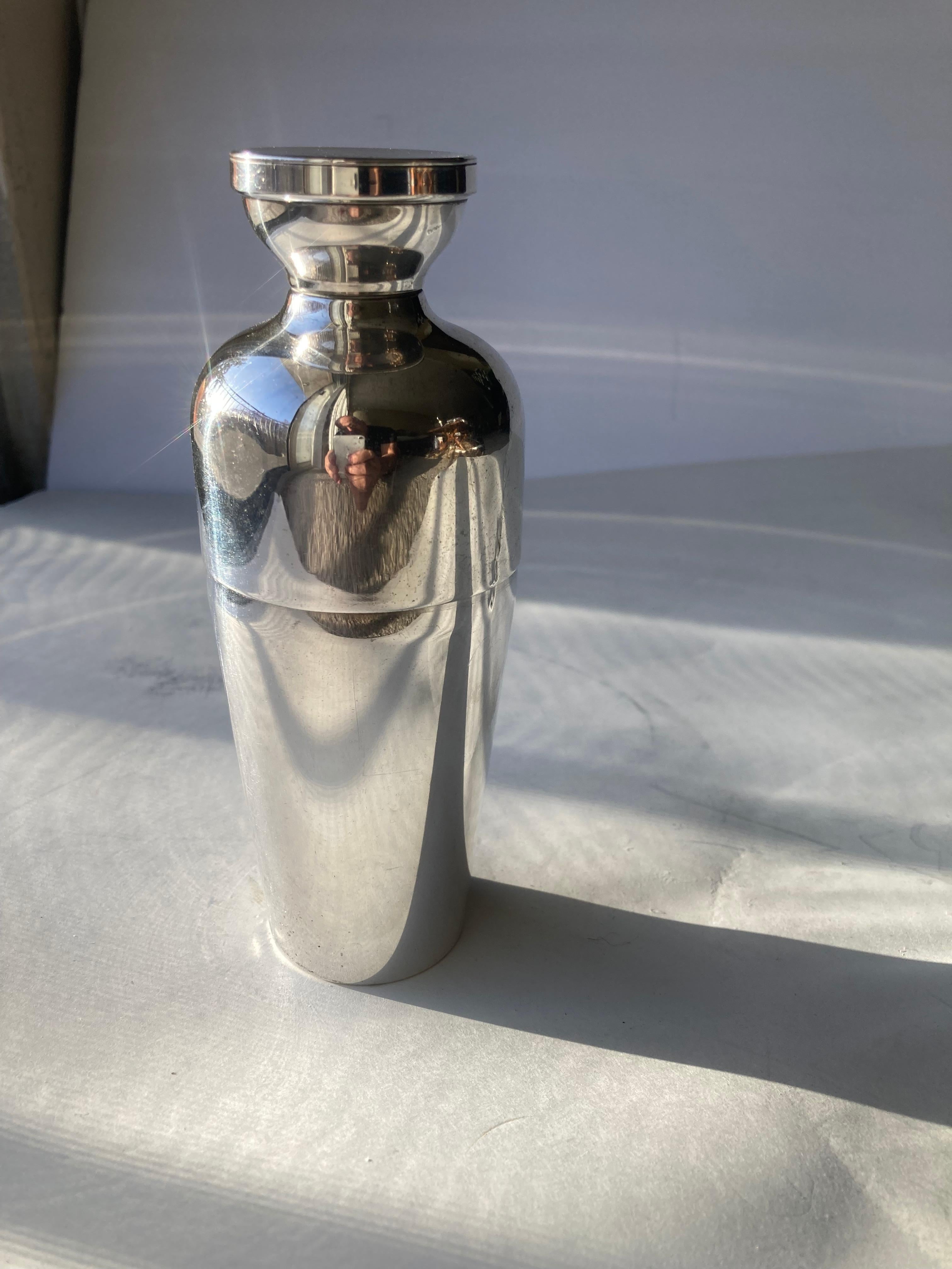 Metalwork Napier Silver Plate Cocktail Shaker, Travel Size 