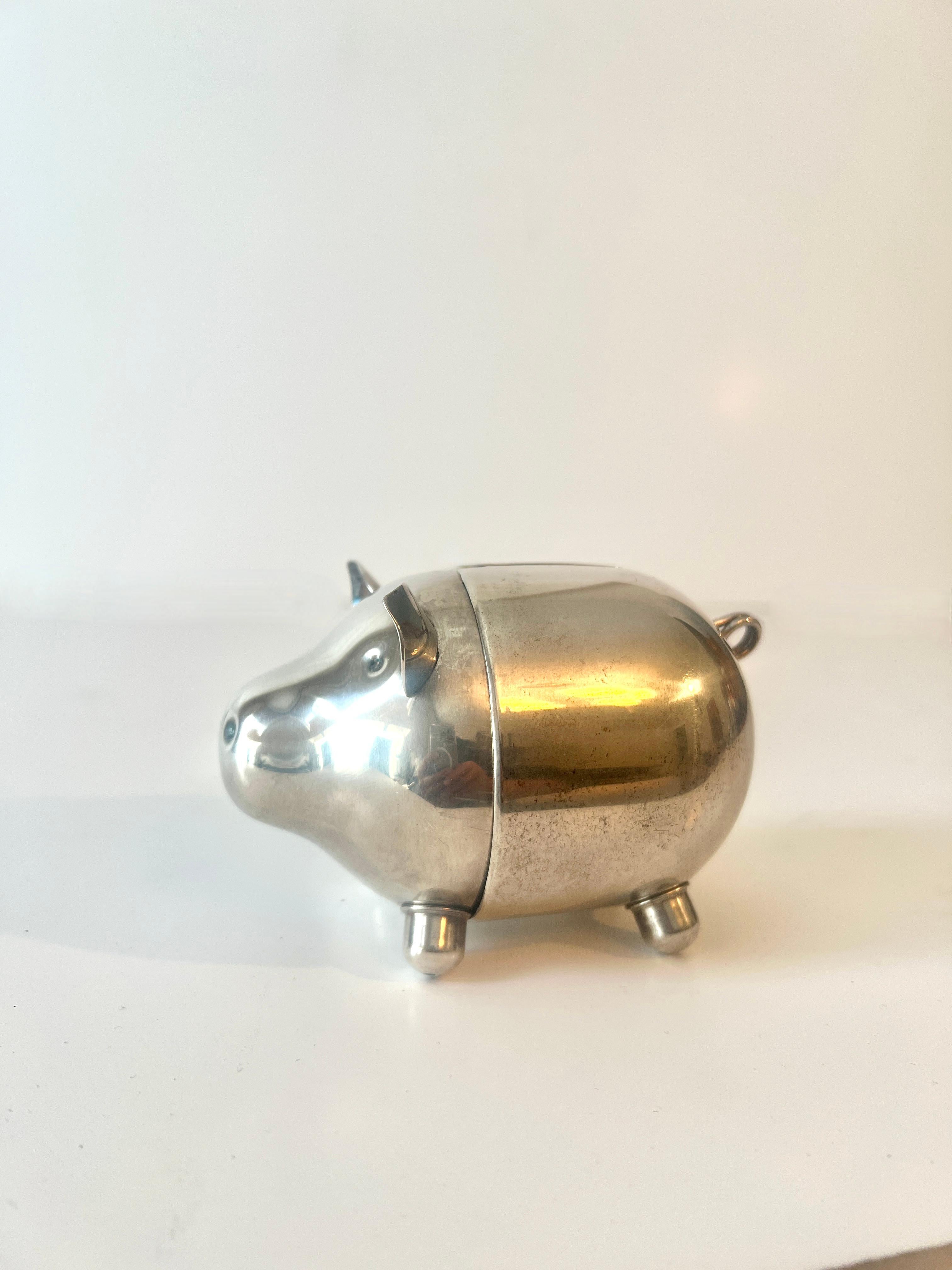 Mid-Century Modern Napier Silver Plate Piggy Bank