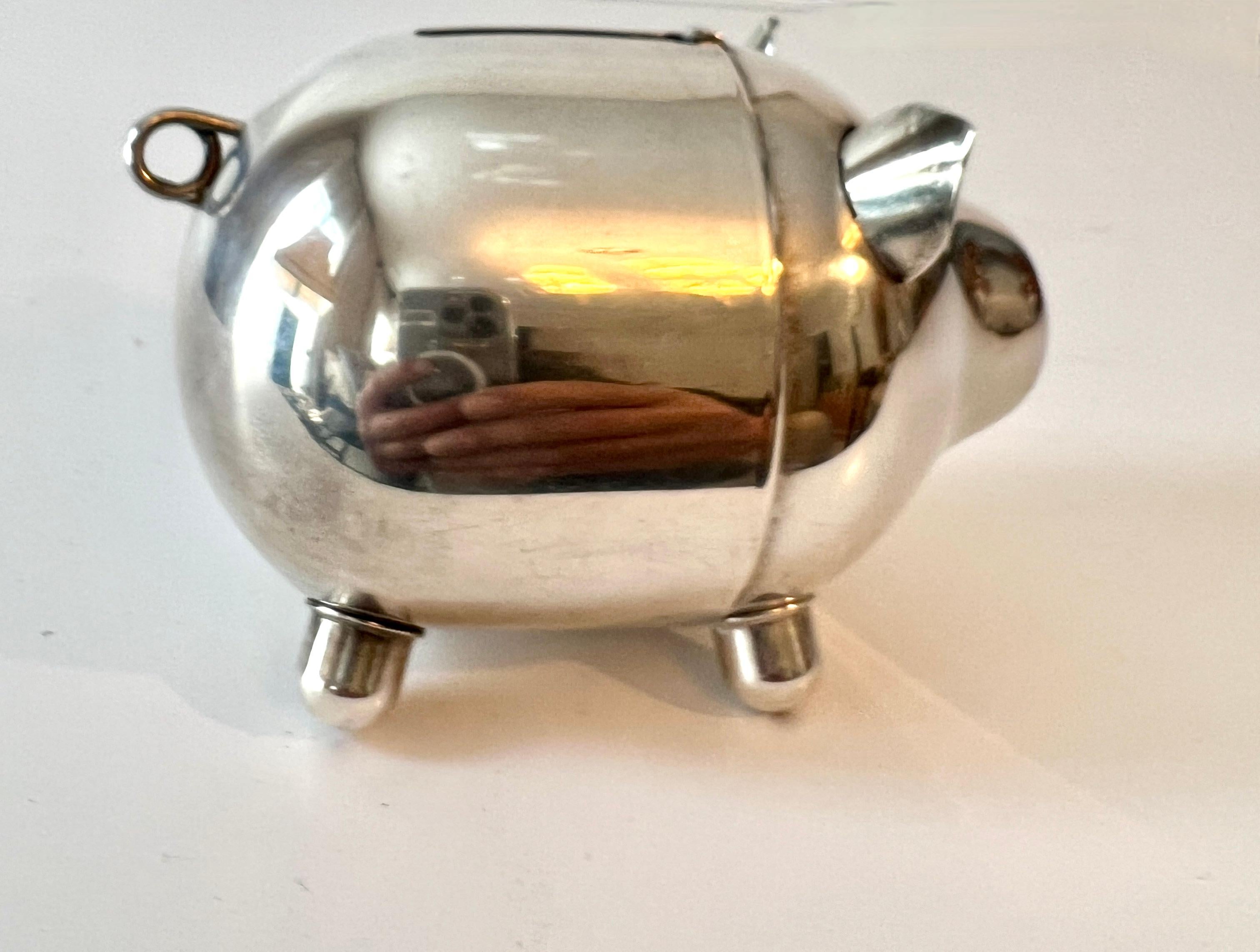 20th Century Napier Silver Plate Piggy Bank
