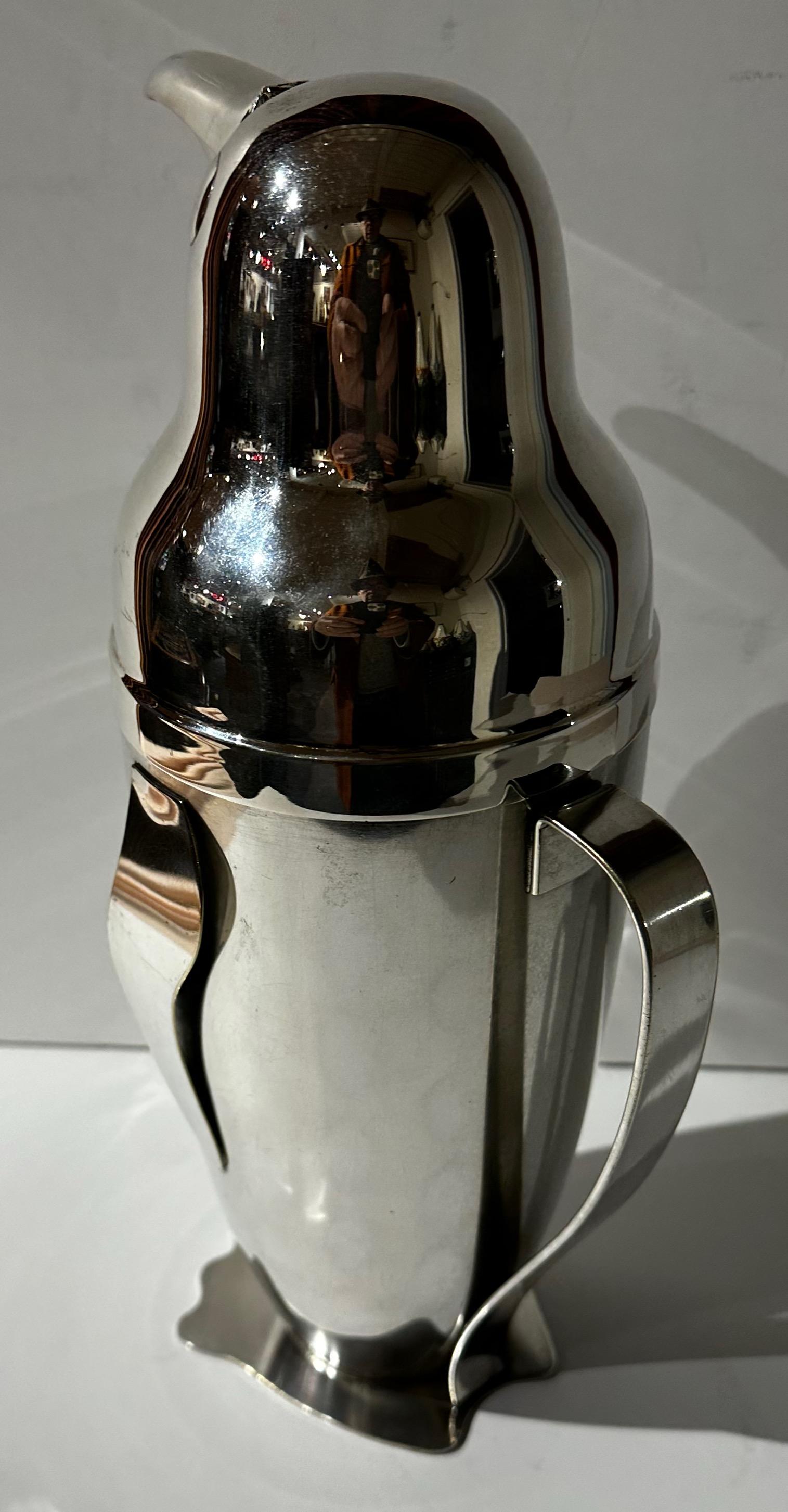 Napier Silver-Plated Penguin Cocktail Shaker, 1936 3