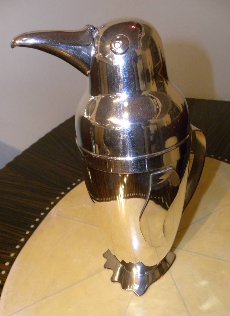 American Napier Silver Plated Penguin Cocktail Shaker, 1936