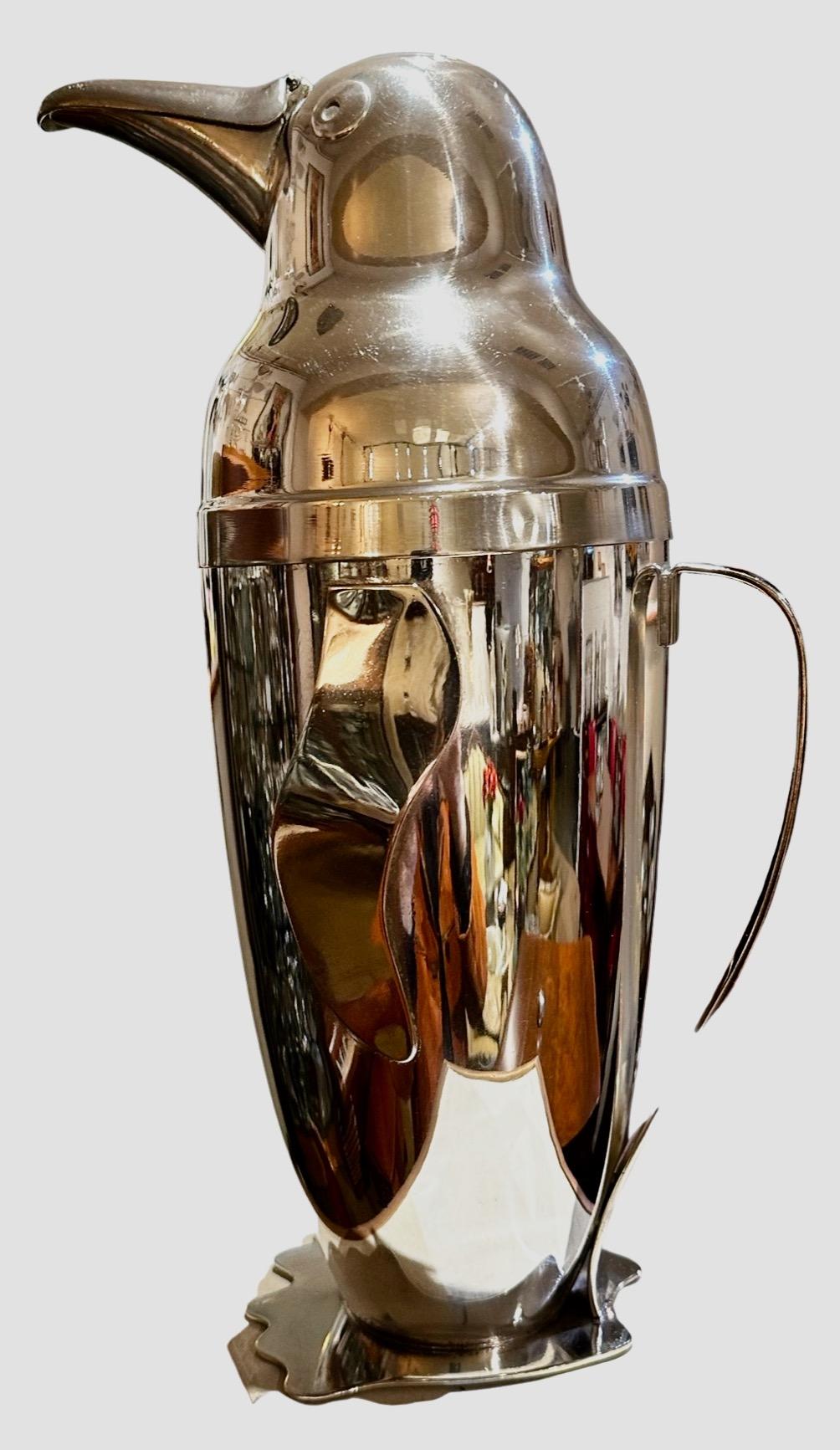 Napier Silver-Plated Penguin Cocktail Shaker, 1936 In Good Condition In Oakland, CA