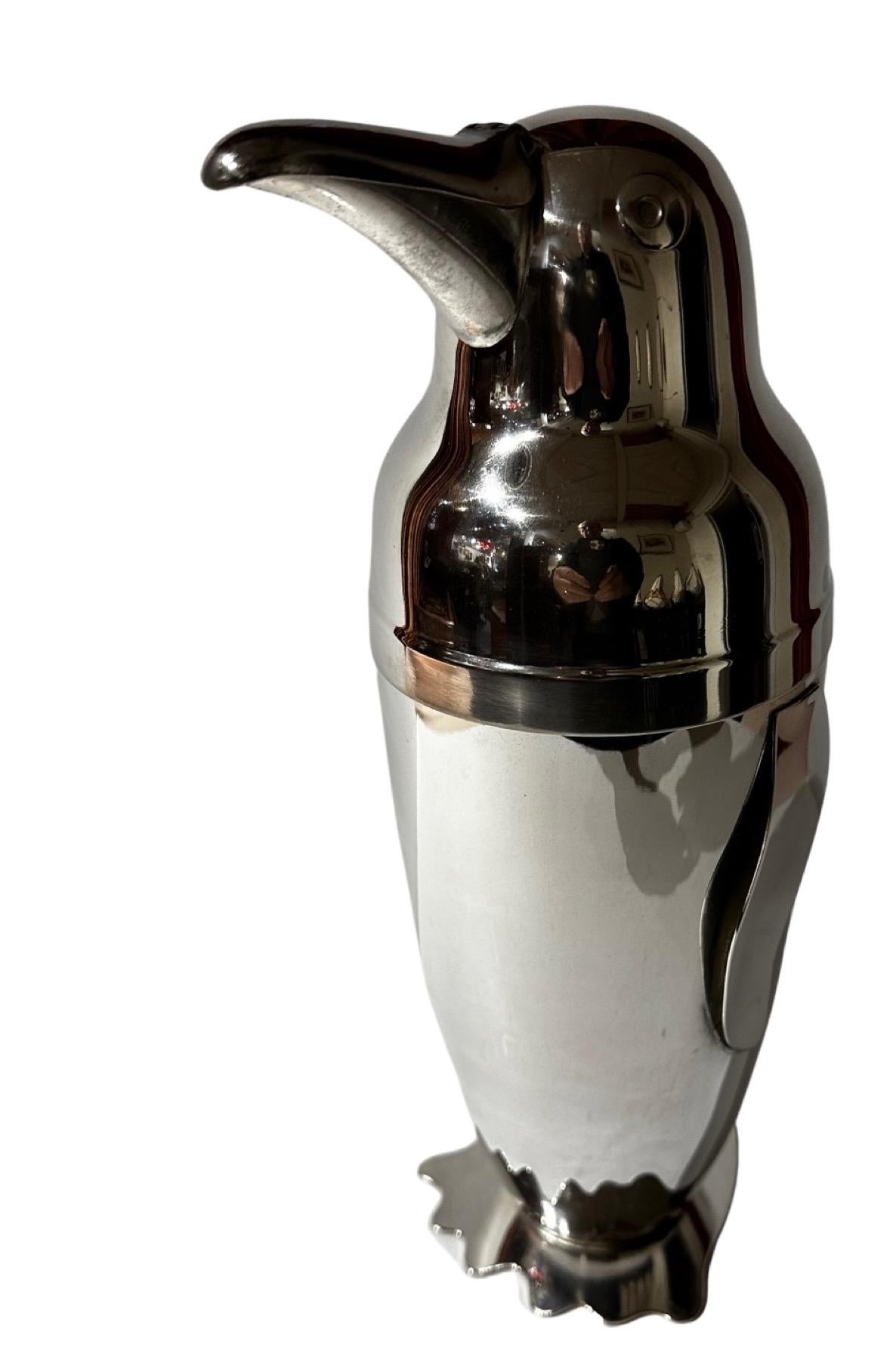 Mid-20th Century Napier Silver-Plated Penguin Cocktail Shaker, 1936