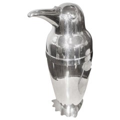 Vintage Napier Silver Plated Penguin Cocktail Shaker, 1936