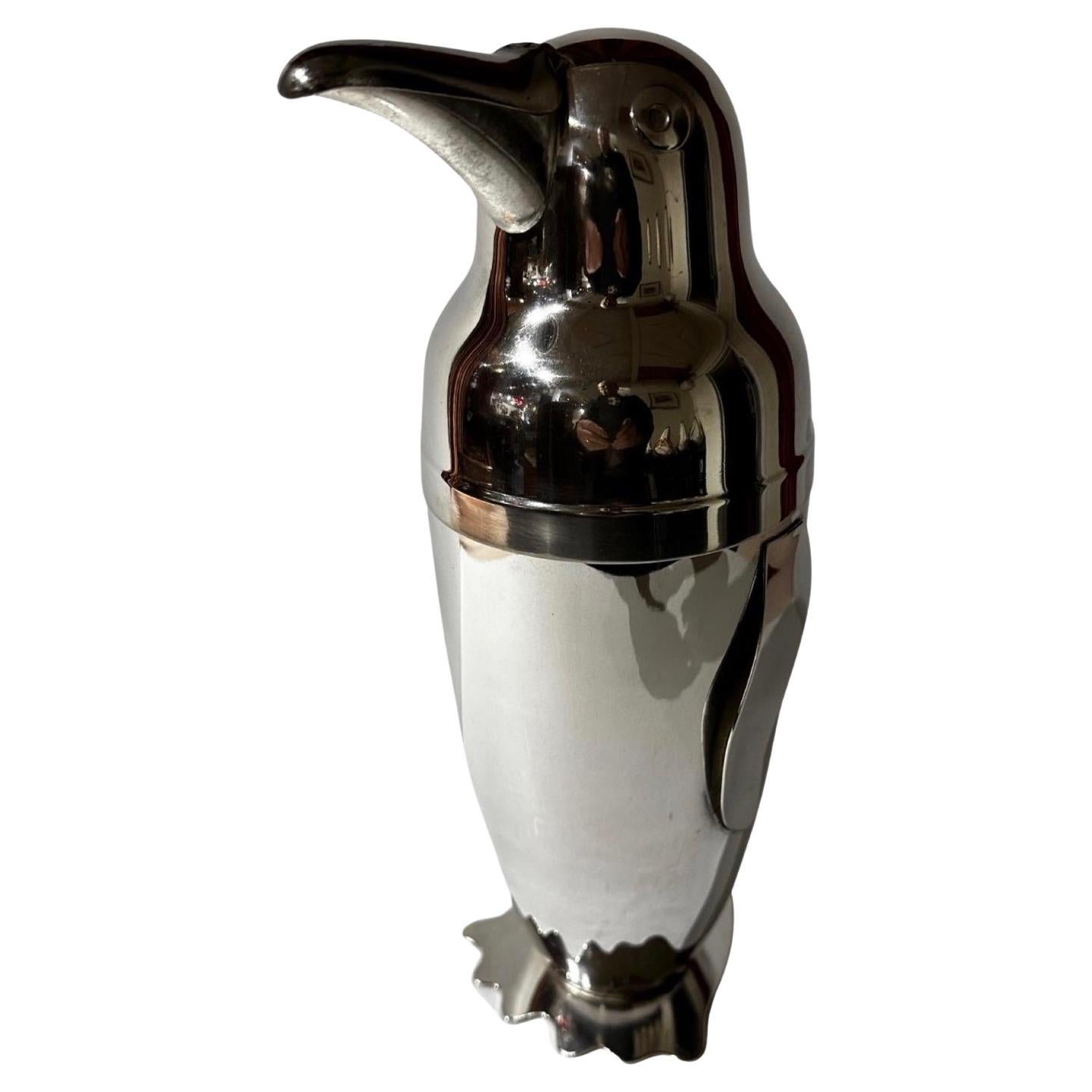 Napier Silver-Plated Penguin Cocktail Shaker, 1936 For Sale