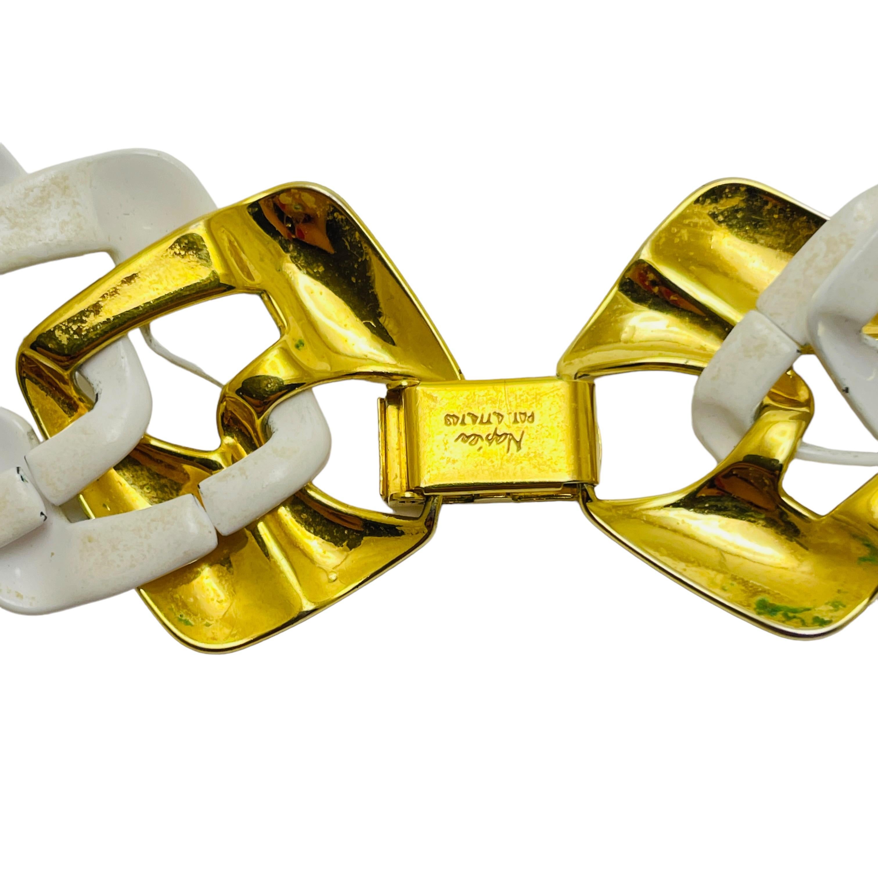 NAPIER collana vintage in oro bianco con catena a maglie di design per passerelle In condizioni buone in vendita a Palos Hills, IL
