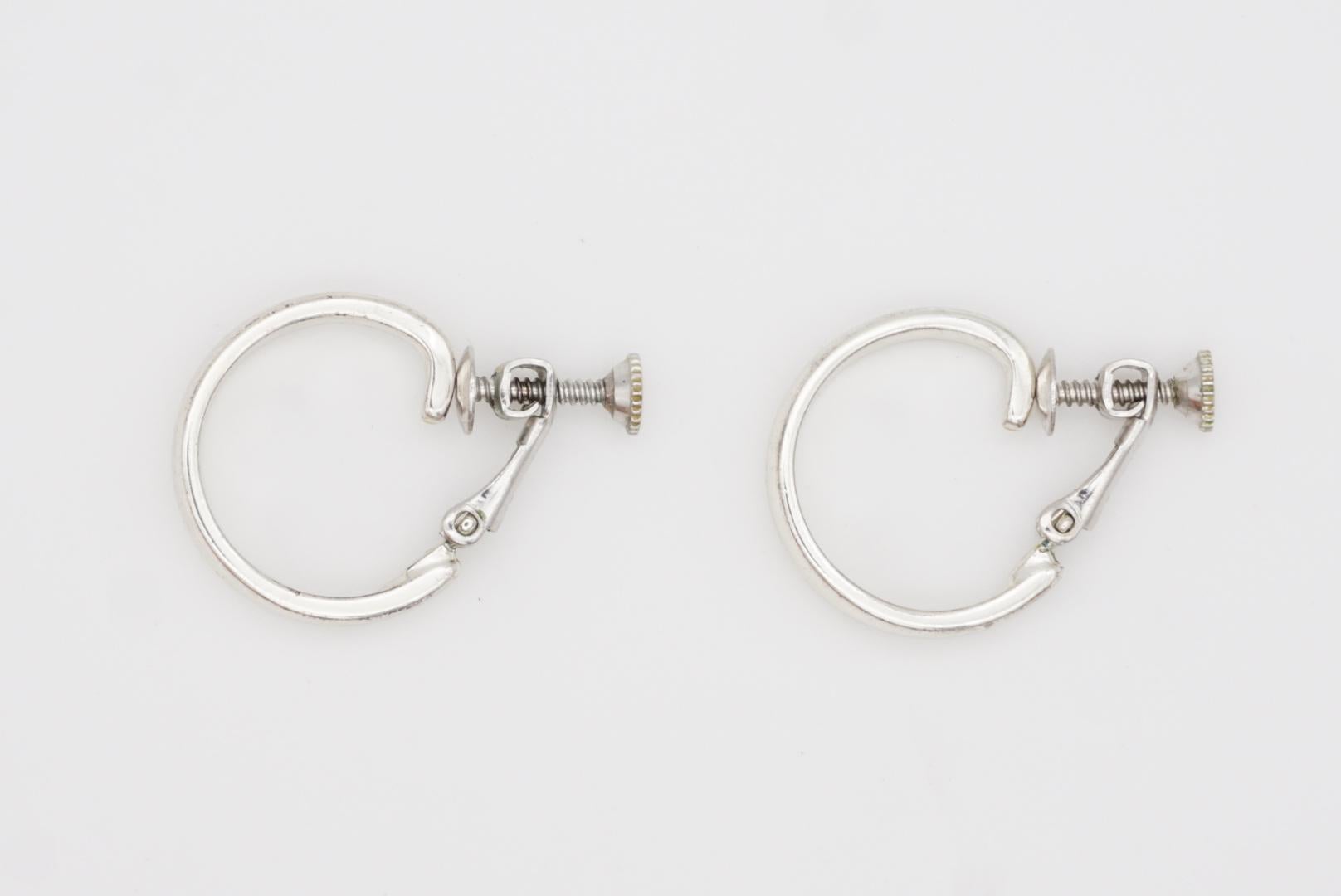 Napier Vintage Kleiner runder Kreis Huggie Modernistische Silber-Ohrclips mit Kreis im Angebot 6