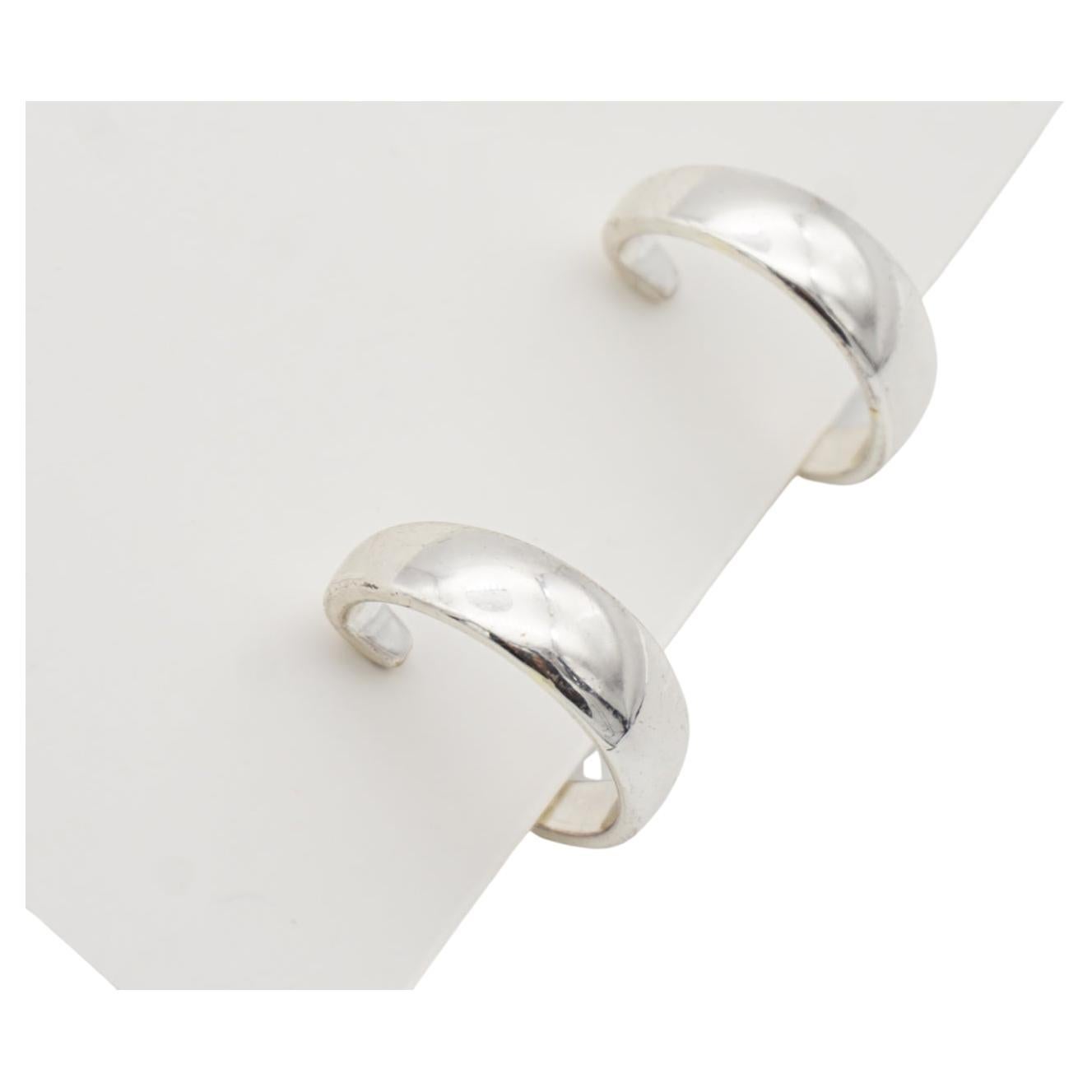 Orecchini a clip d'argento modernisti Napier Vintage Small Circle Round Hoop Huggie