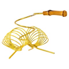 Serviettenhalter Messing und Bambusgriff wien um 1960er