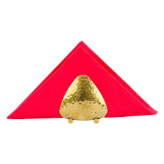 Napkin Holder Hammered Brass, circa 1950s