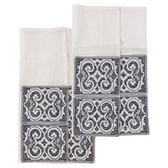 Hand embroidered linen napkins from the SoShiro Ainu collection