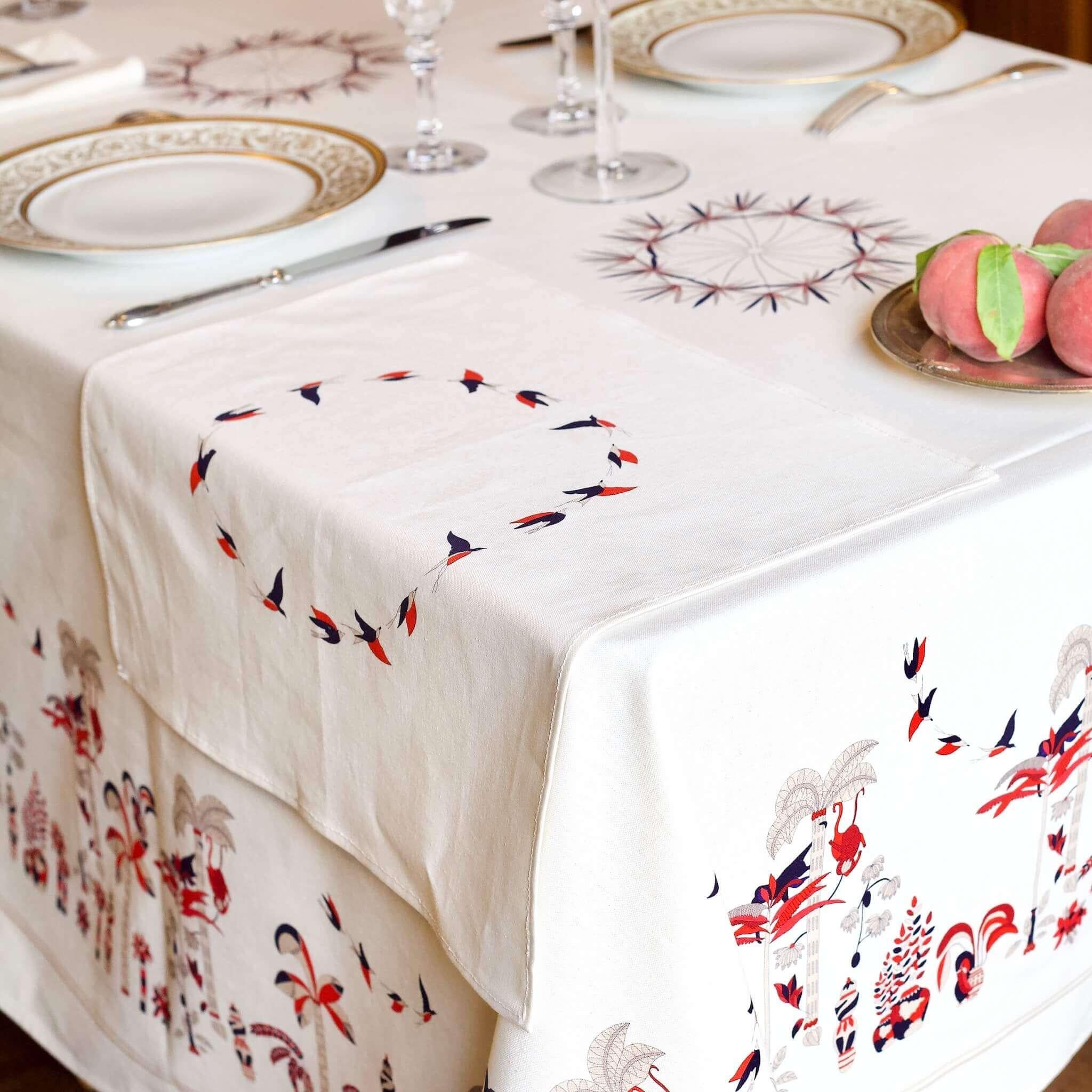 These napkins go with the Baba Red tablecloth. It comes in a set of 6 napkins. Each napkin has a unique design. If you order 2 sets, you will have 12 different napkins, with 12 unique designs.

Dimensions: 41x41cm.

Composition: 80% of cotton,
