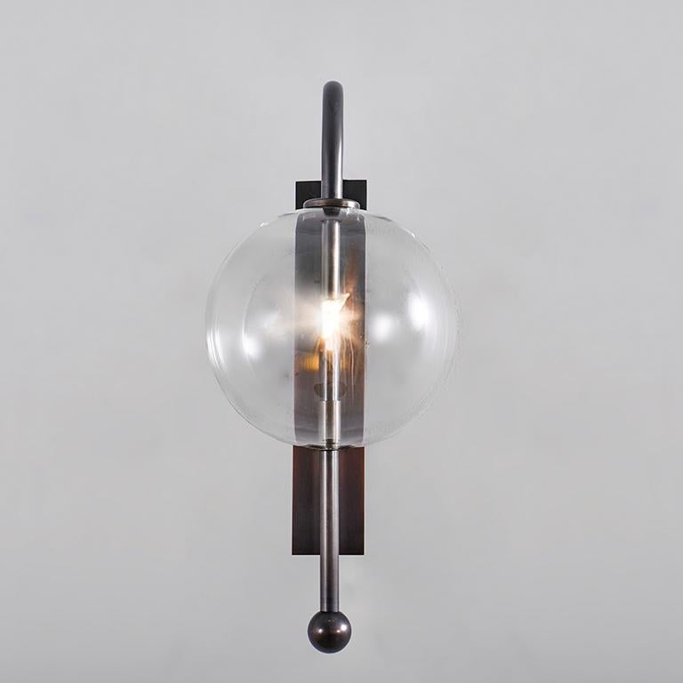 Modern Naples Black Gunmetal Wall Sconce by Schwung For Sale