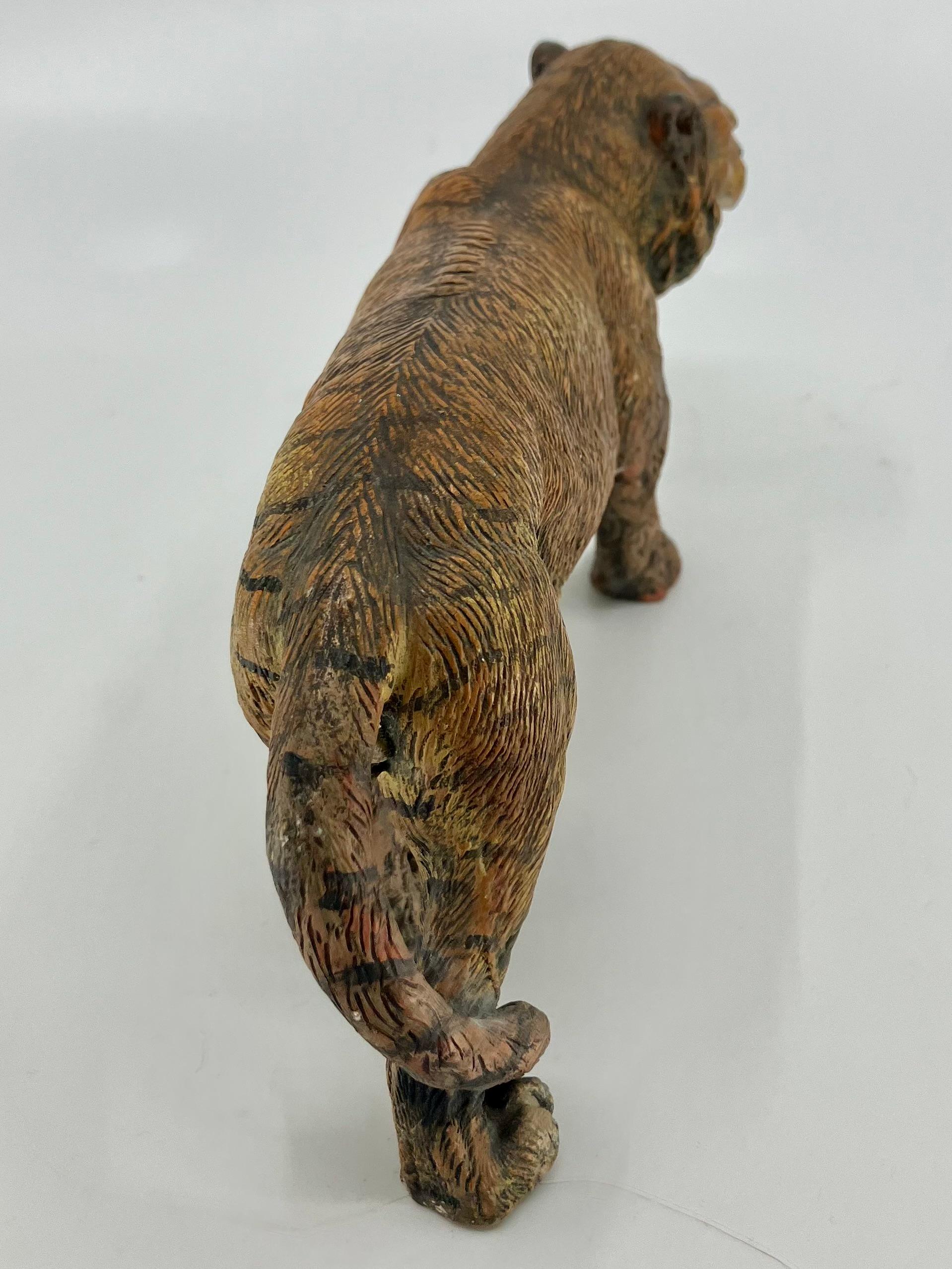 Tigre de terracota pintado en Nápoles Pintado a mano en venta