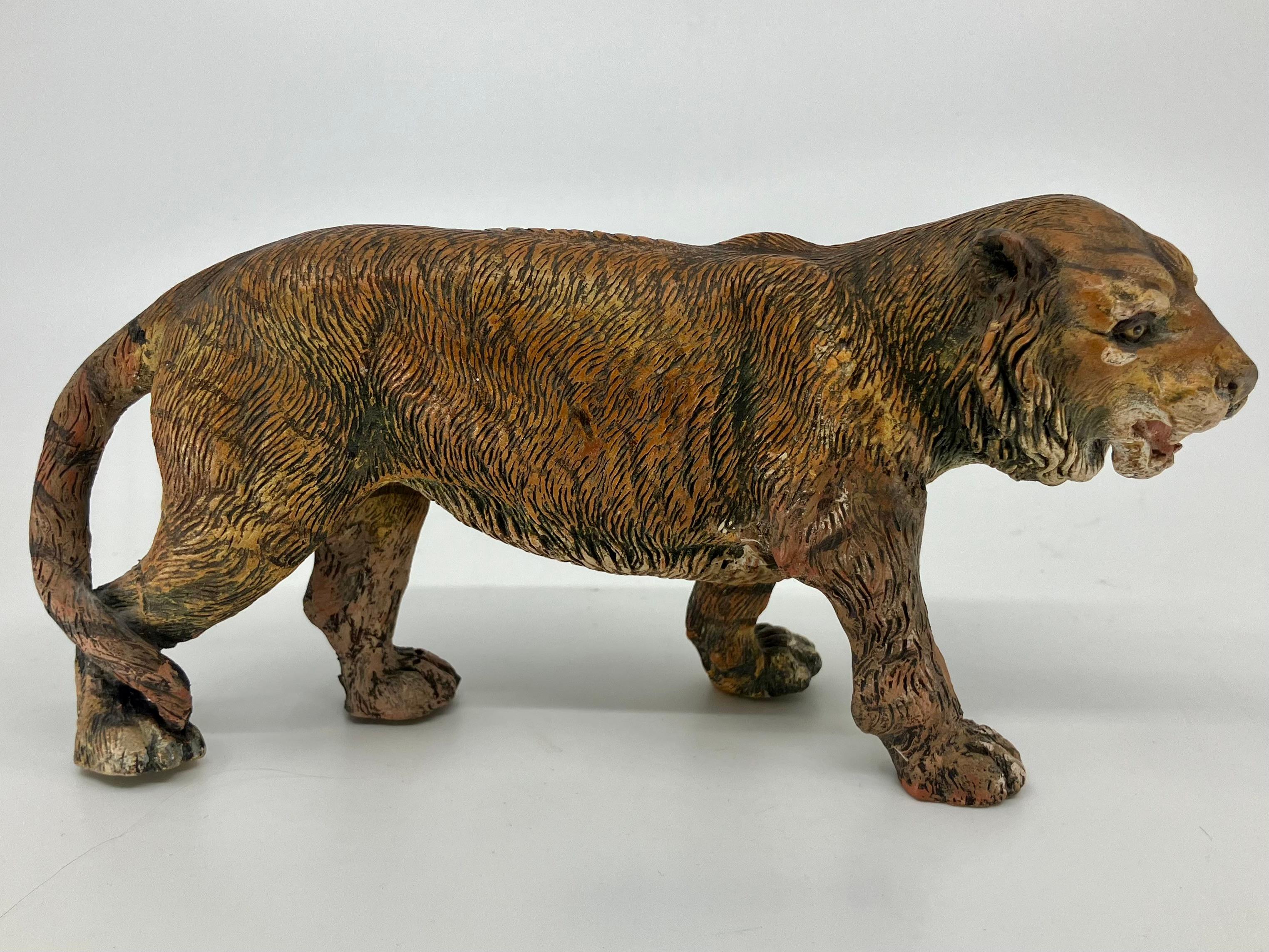 Tigre de terracota pintado en Nápoles en Bueno estado para la venta en New York, NY