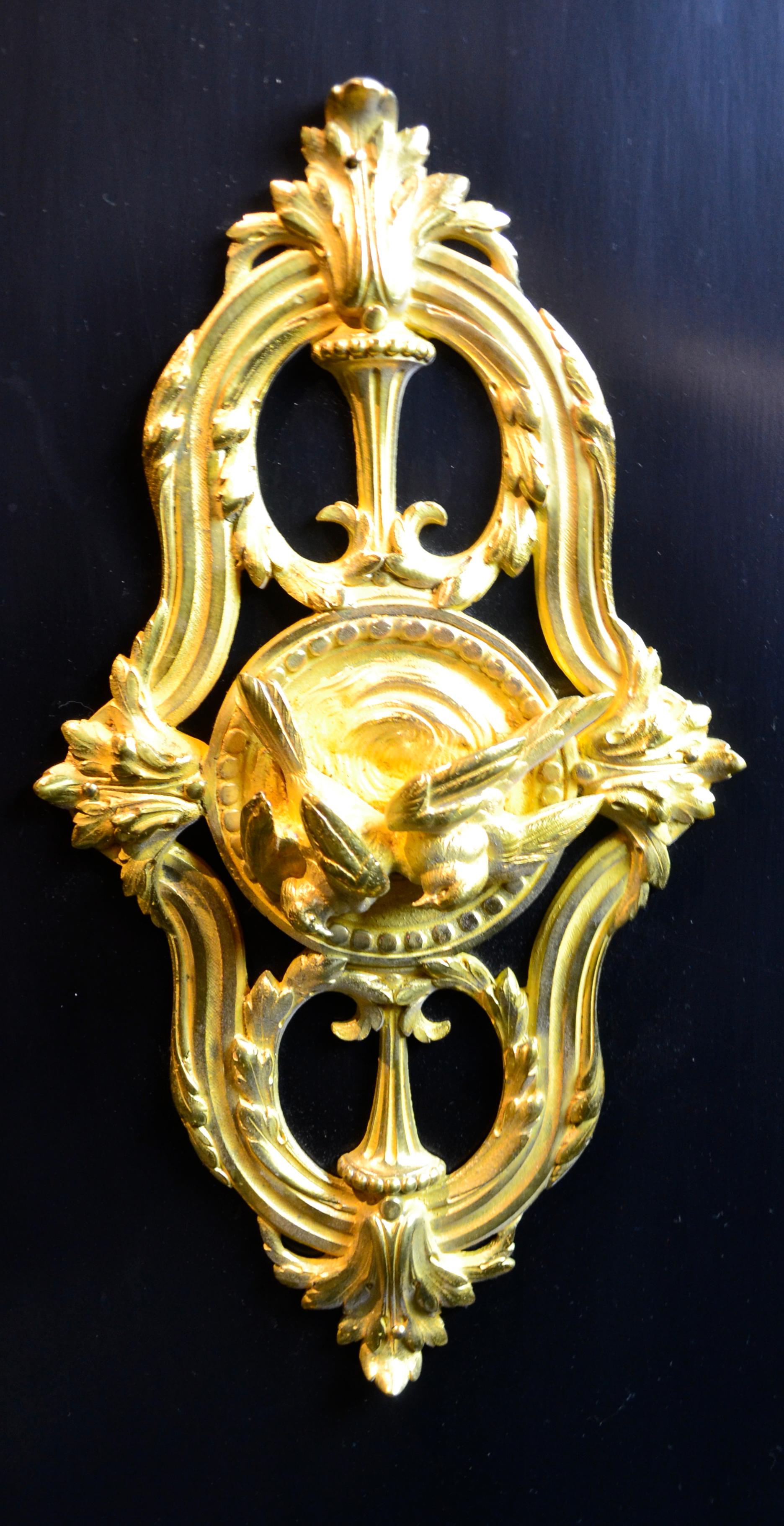 Napoiean III Brass Inlaid Gilt Bronze Mounted Ebonized Wood Cabinet 4