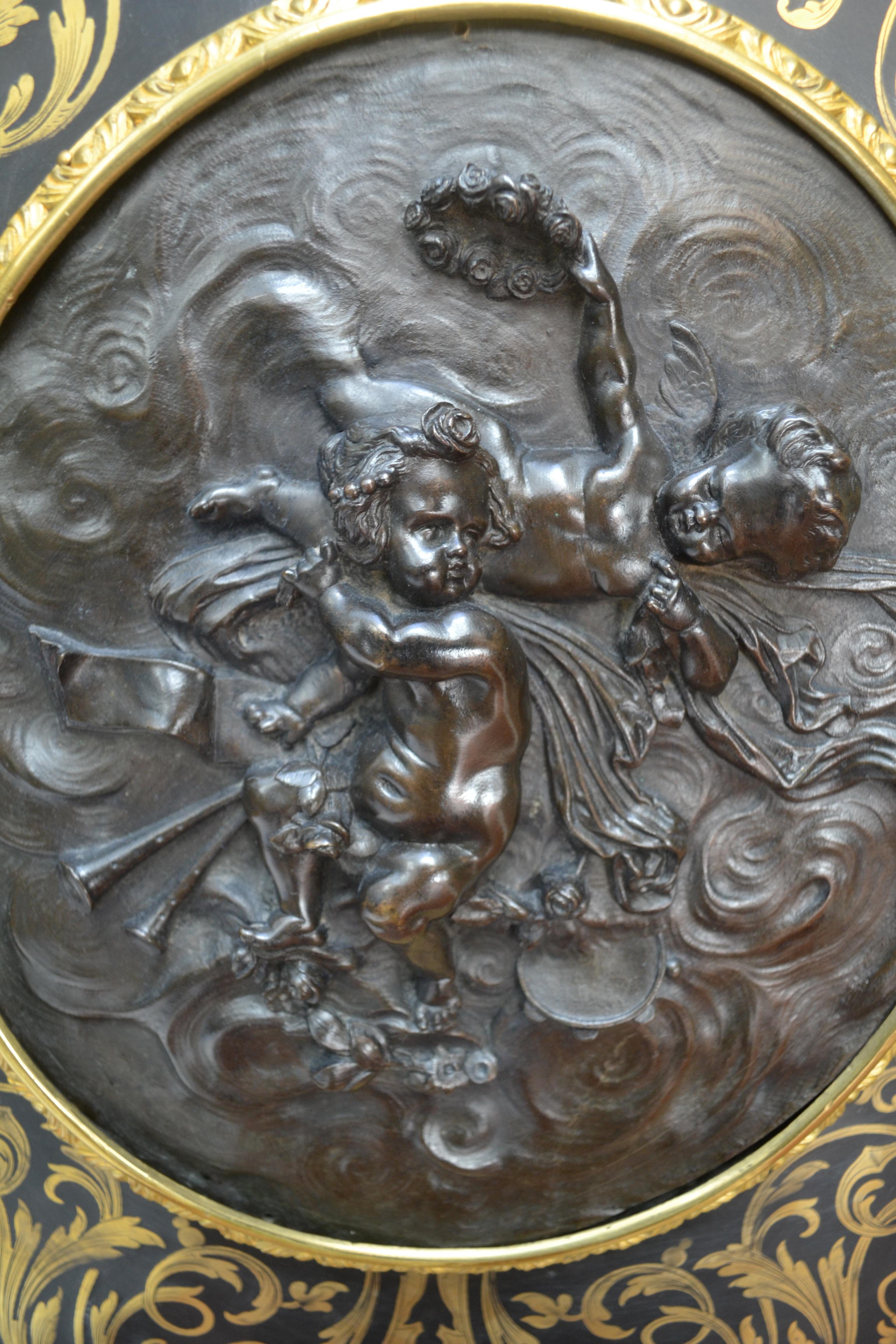 Napoiean III Brass Inlaid Gilt Bronze Mounted Ebonized Wood Cabinet 7