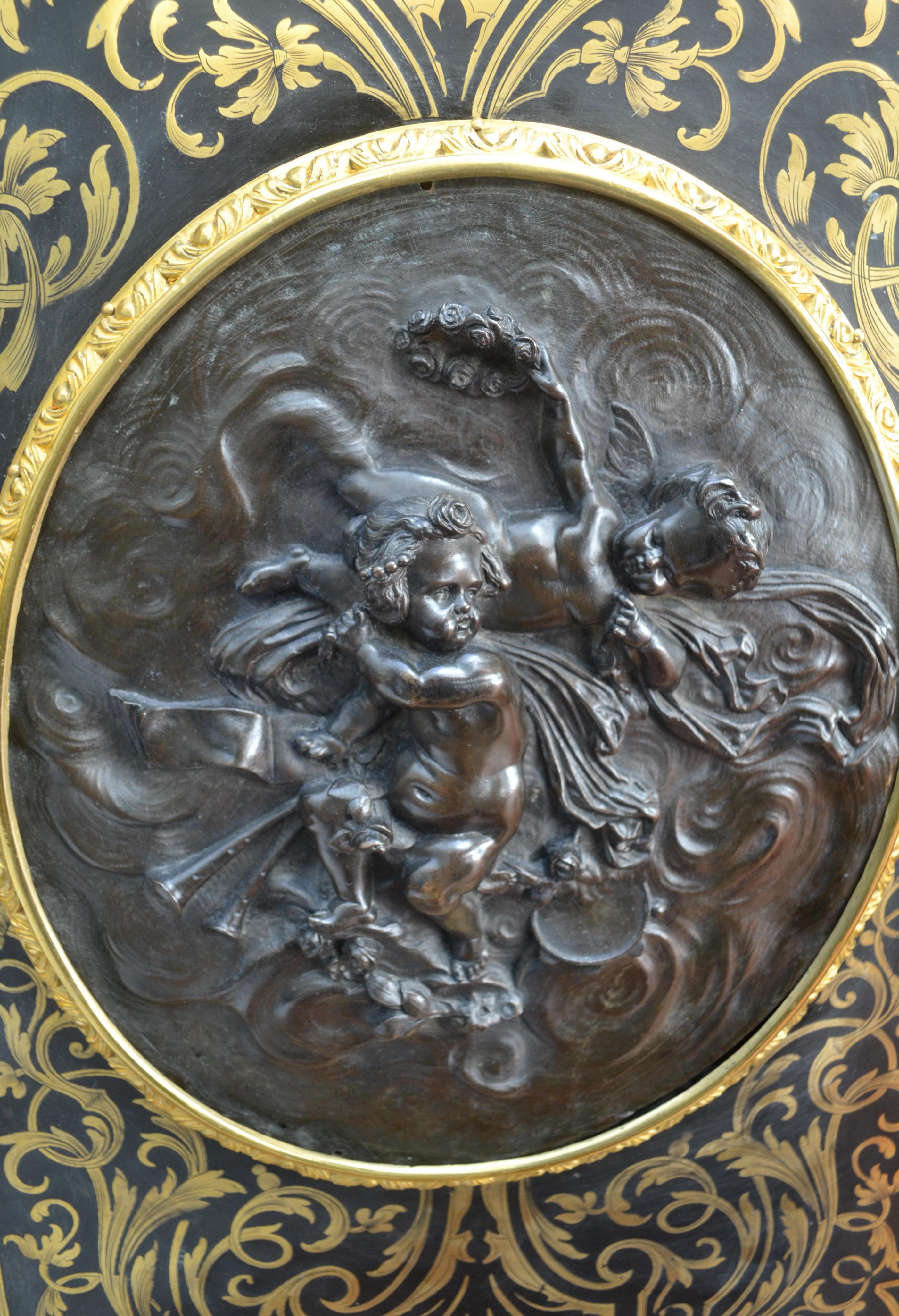 Napoiean III Brass Inlaid Gilt Bronze Mounted Ebonized Wood Cabinet 8