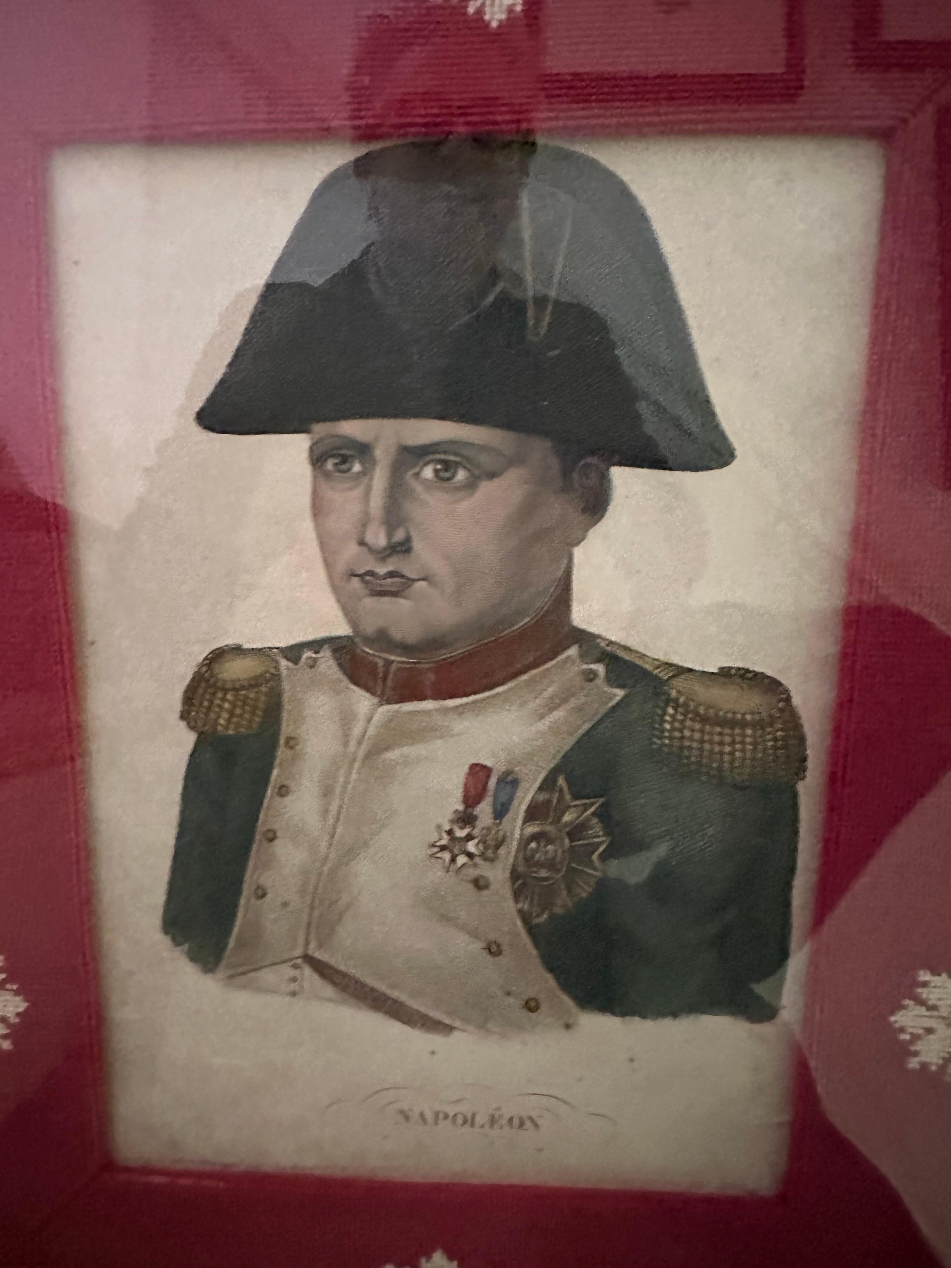 19th Century Napolean Bonaparte Framed Etching For Sale