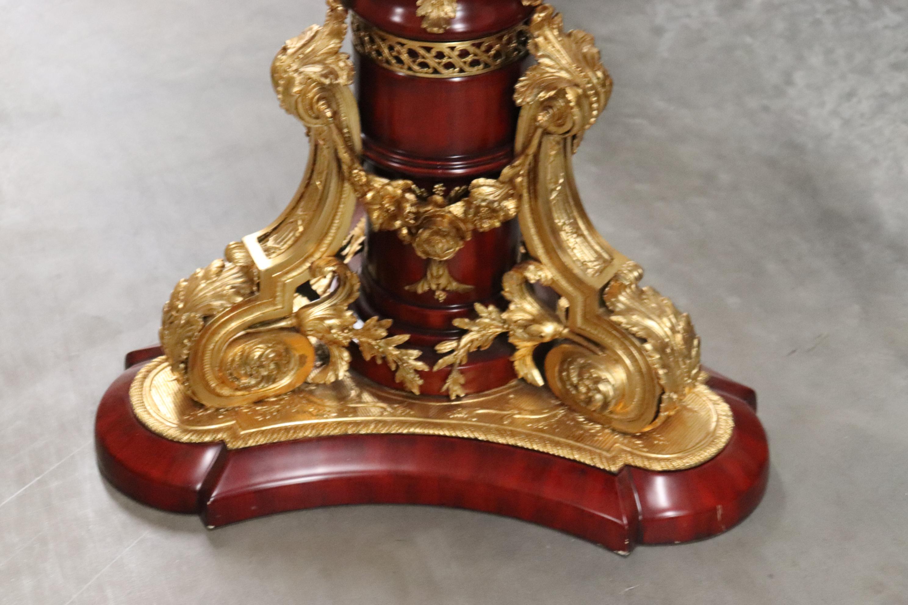 Napolean III Bronze Ormolu Mounted Center Table Sevres Style Porcelain Plaques 2