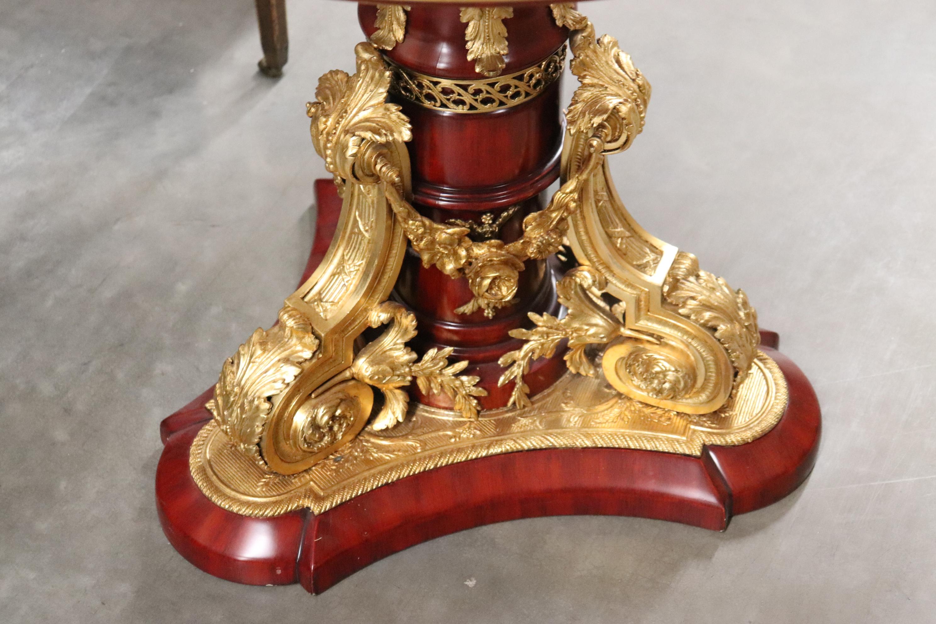 Napolean III Bronze Ormolu Mounted Center Table Sevres Style Porcelain Plaques 3