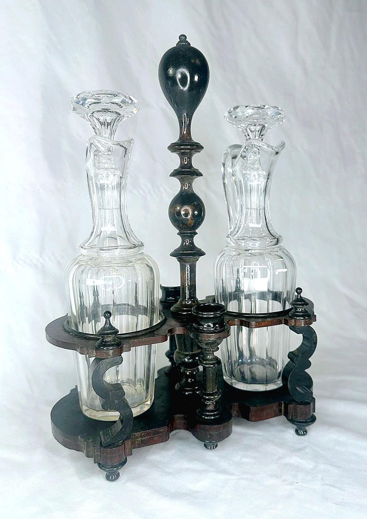 Victorian Napolean III French Turned Wood Ebonized Vinaigrier For Sale