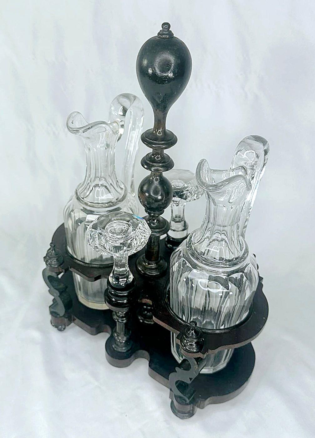 Late 19th Century Napolean III French Turned Wood Ebonized Vinaigrier For Sale