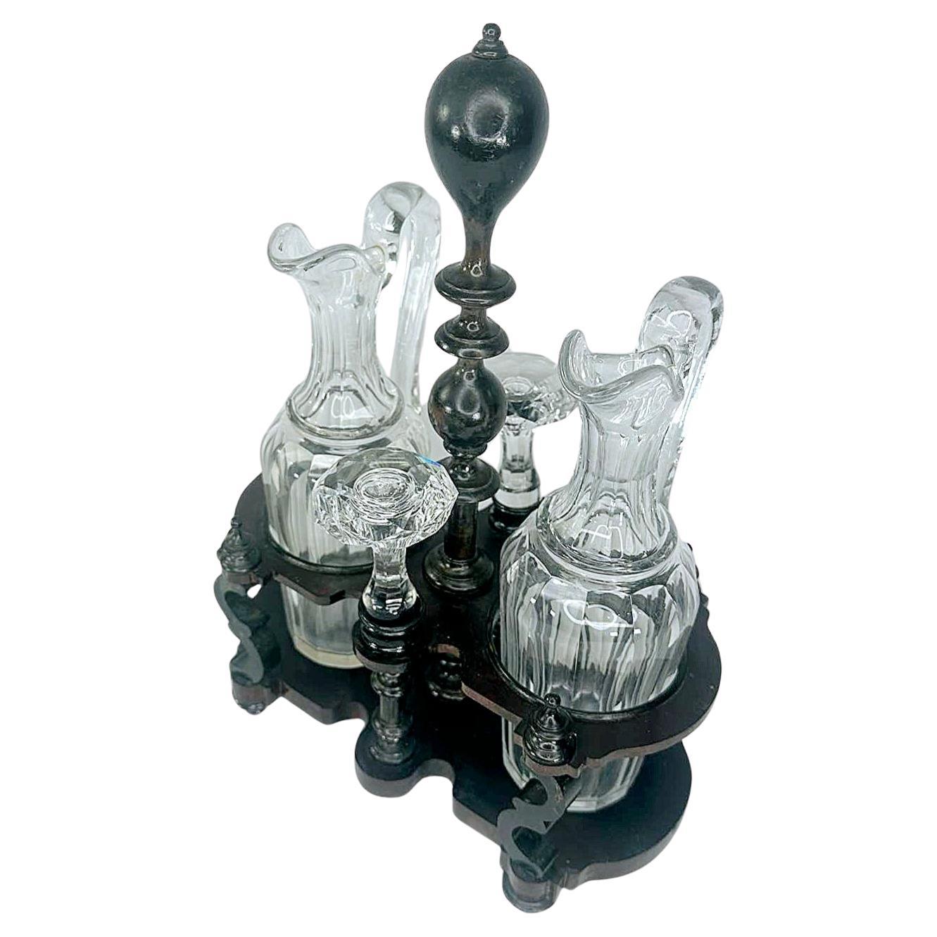Napolean III French Turned Wood Ebonized Vinaigrier For Sale