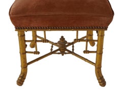 Taburete de bambú dorado Napoleón III