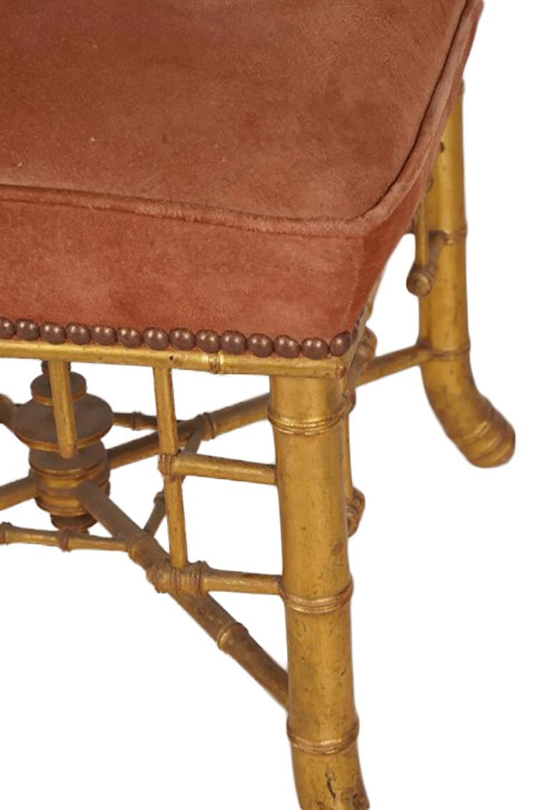 Napolean III Gilt Bamboo Stool In Good Condition For Sale In Scottsdale, AZ