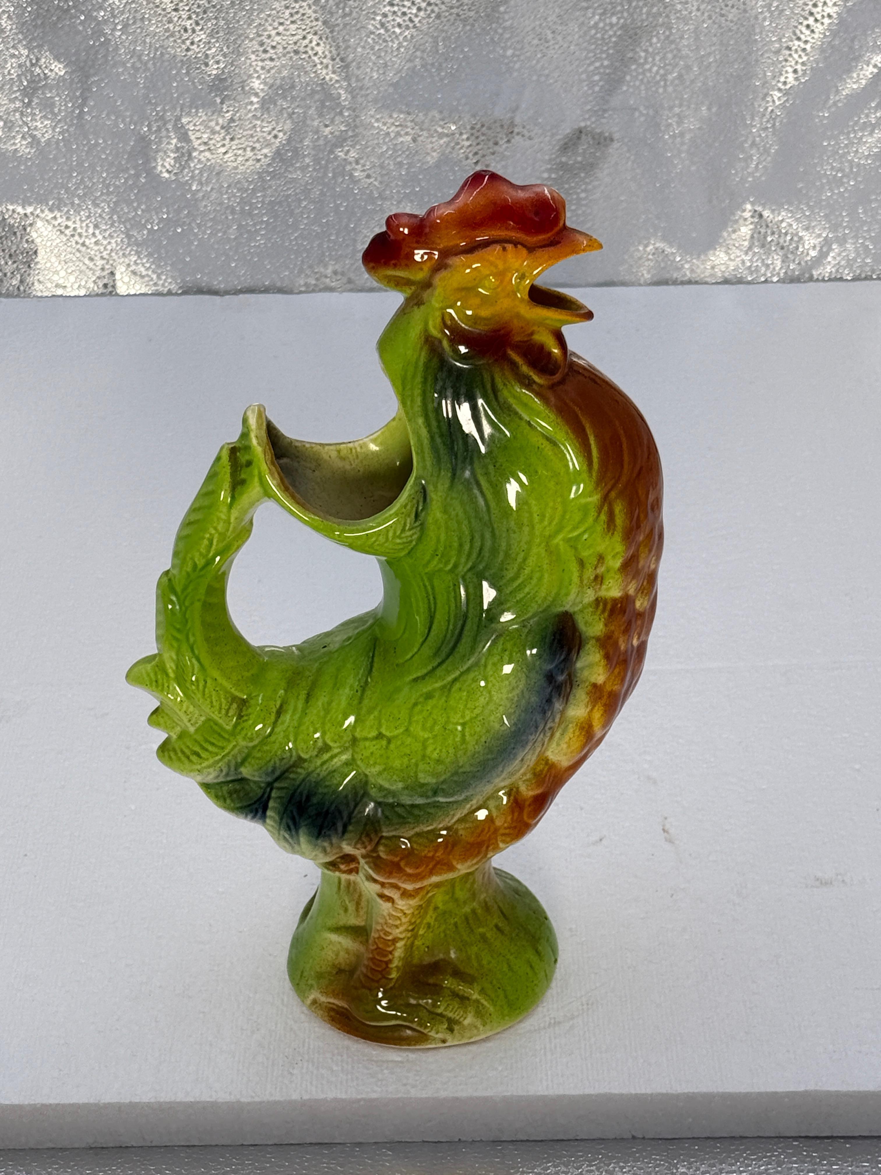 Napoleon III Late 19th Century Majolica Rooster. Unique piece purchased in France. Age appropriate wear, see detailed photos or message us with questions. 