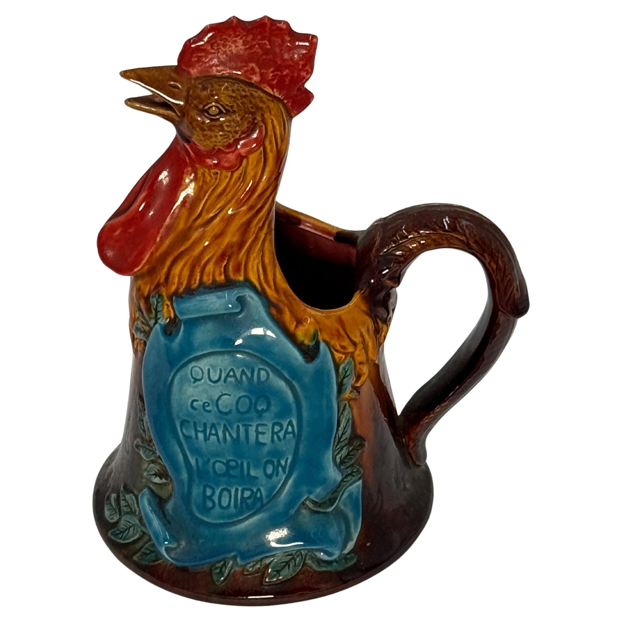 Napolean III Late 19th Century Majolica Rooster