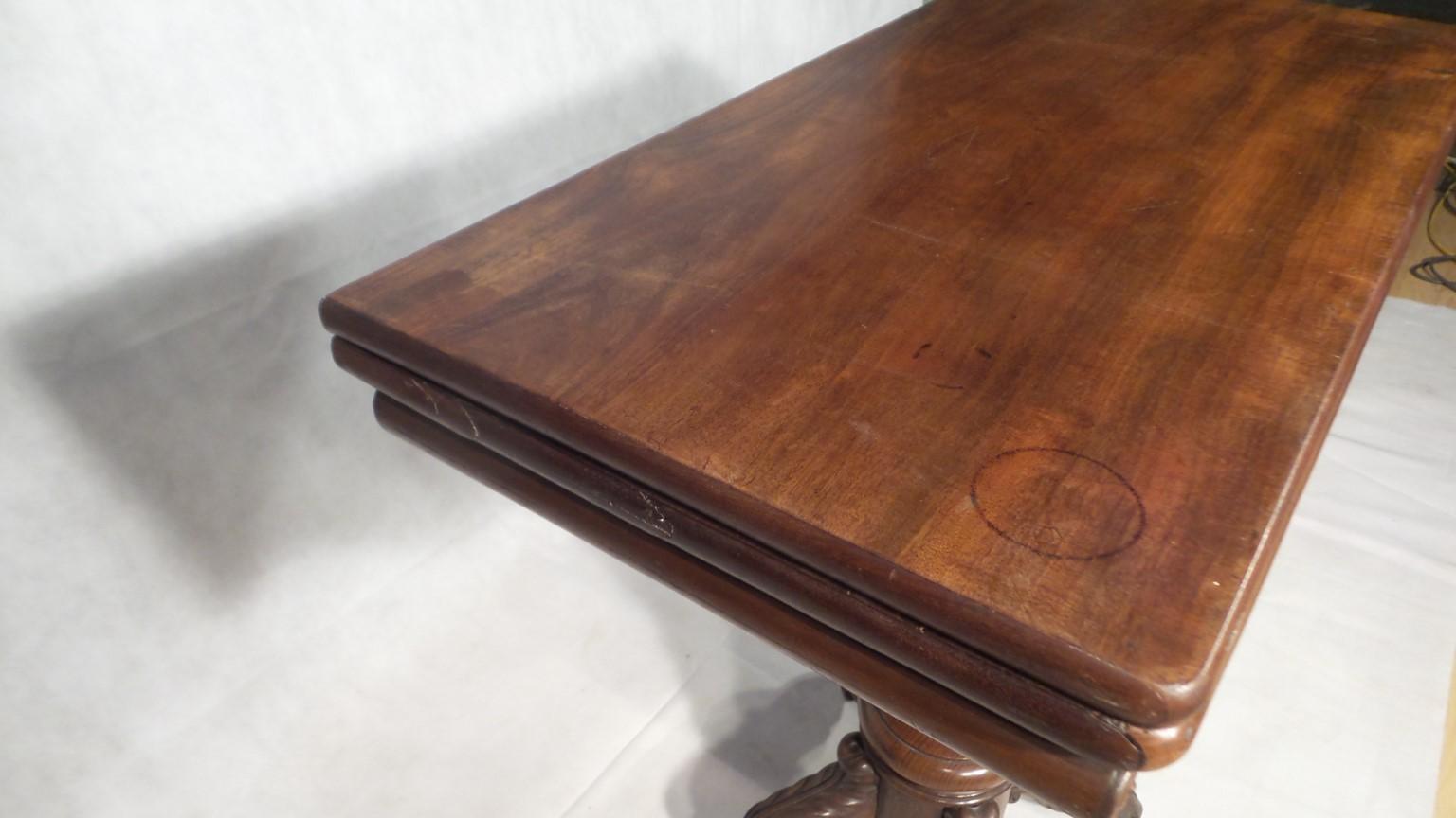 antique game table with folding top