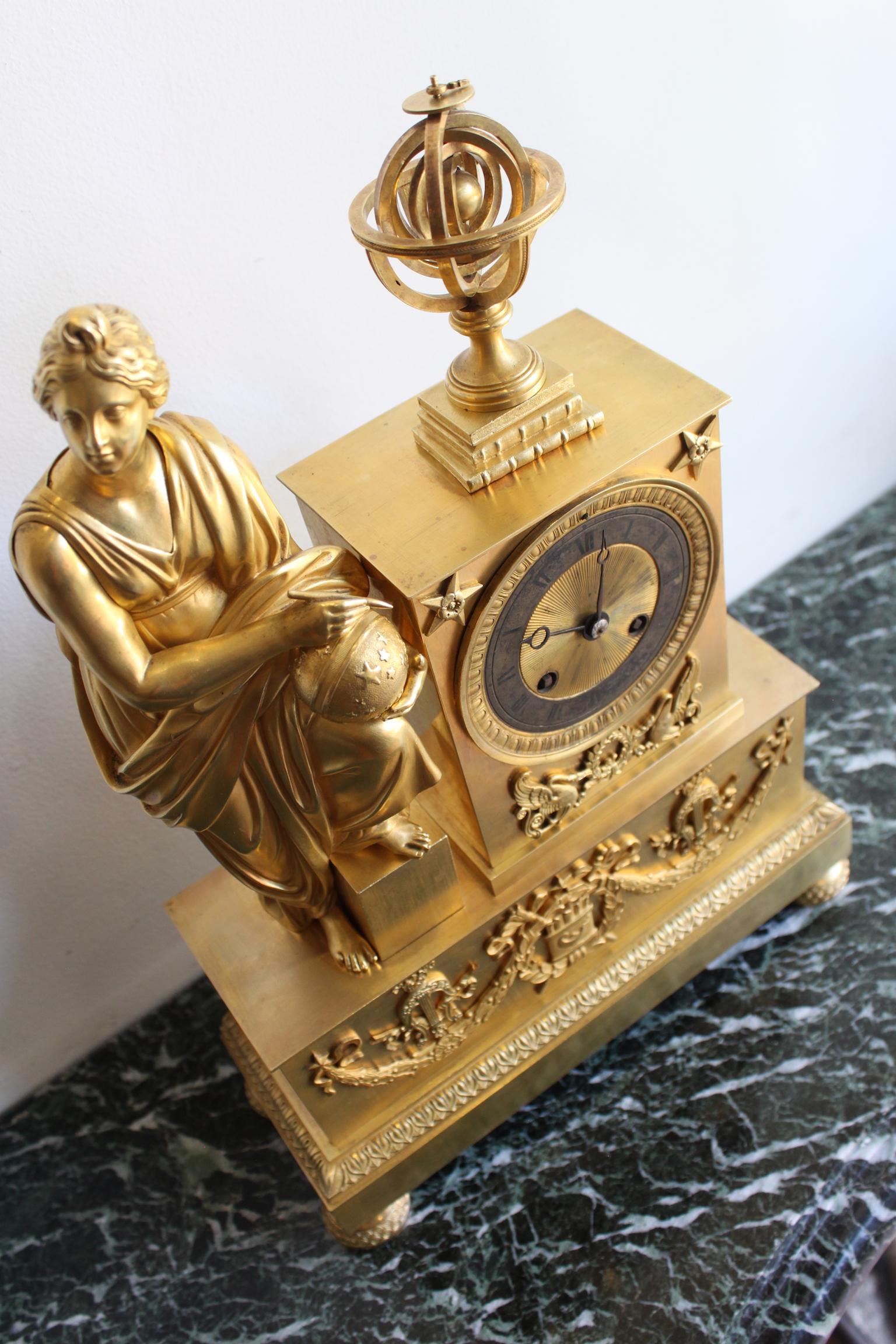 Napoleon 3 Astronomy Bronze Clock 4