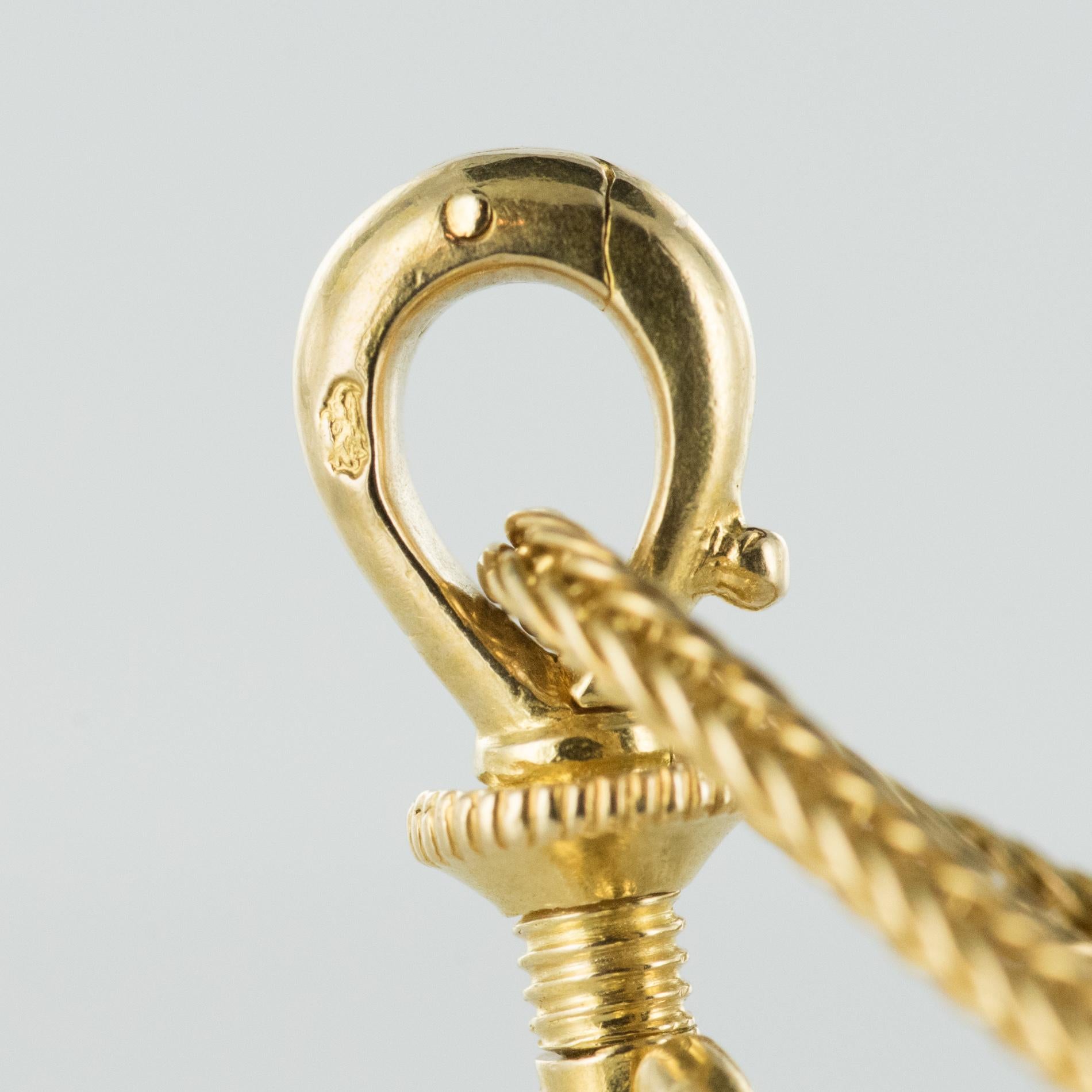 Napoleon 3 French 18 Karat Yellow Gold Column Mesh Long Chain Necklace 3