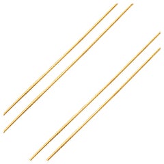 Napoleon 3 French 18 Karat Yellow Gold Column Mesh Long Chain Necklace