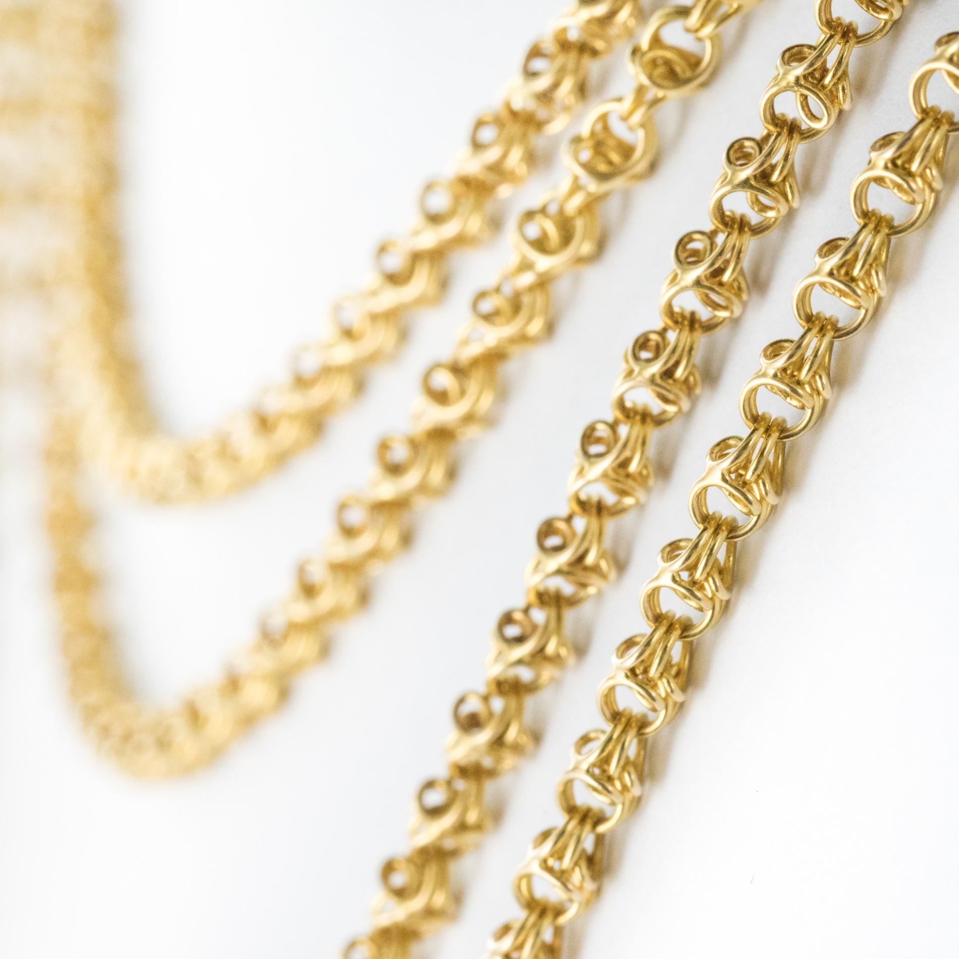 Napoleon III Napoleon 3 French 18 Karat Yellow Gold Long Chain Necklace
