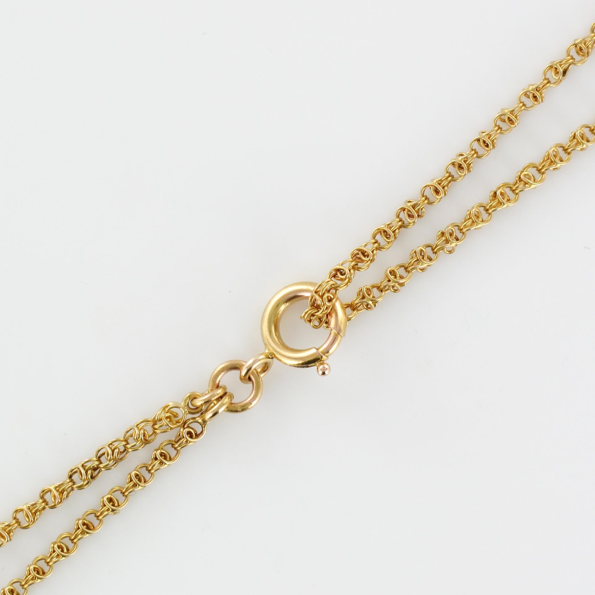 Napoleon 3 French 18 Karat Yellow Gold Long Chain Necklace 3