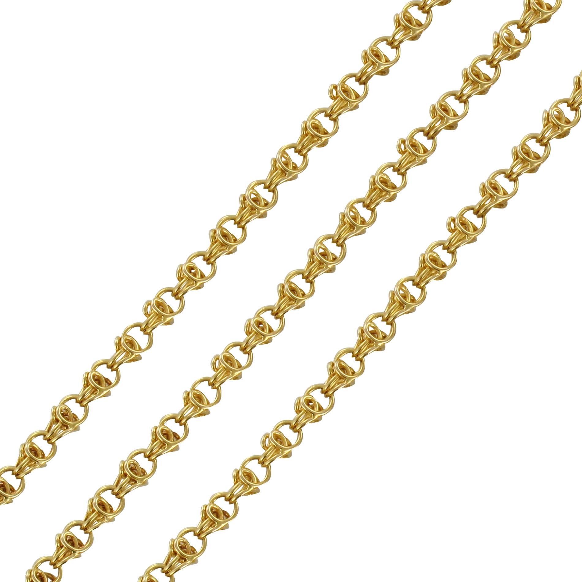 Napoleon 3 French 18 Karat Yellow Gold Long Chain Necklace
