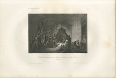 Napoleon Accepts Captured Banners in Milan – French Empire Engraving c.1840