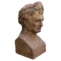Napoleon as Caesar Weathered Terracotta Bust, 20th Century