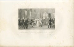 Napoleon at Saint-Cloud, Proclamation of Empire, Antique French Engraving, 1840