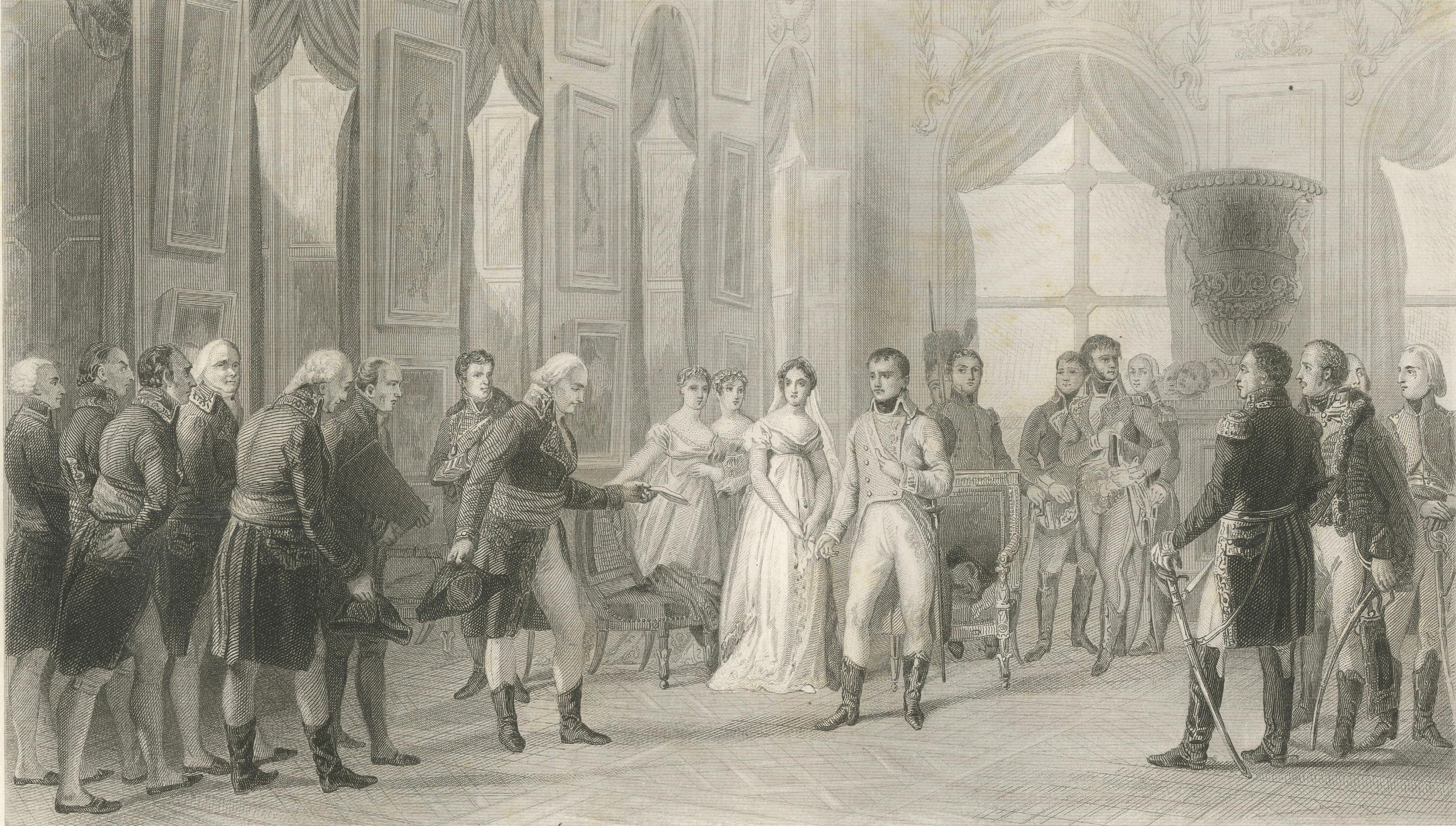 Napoleon at Saint-Cloud, Proclamation of Empire, Antique French Engraving, 1840