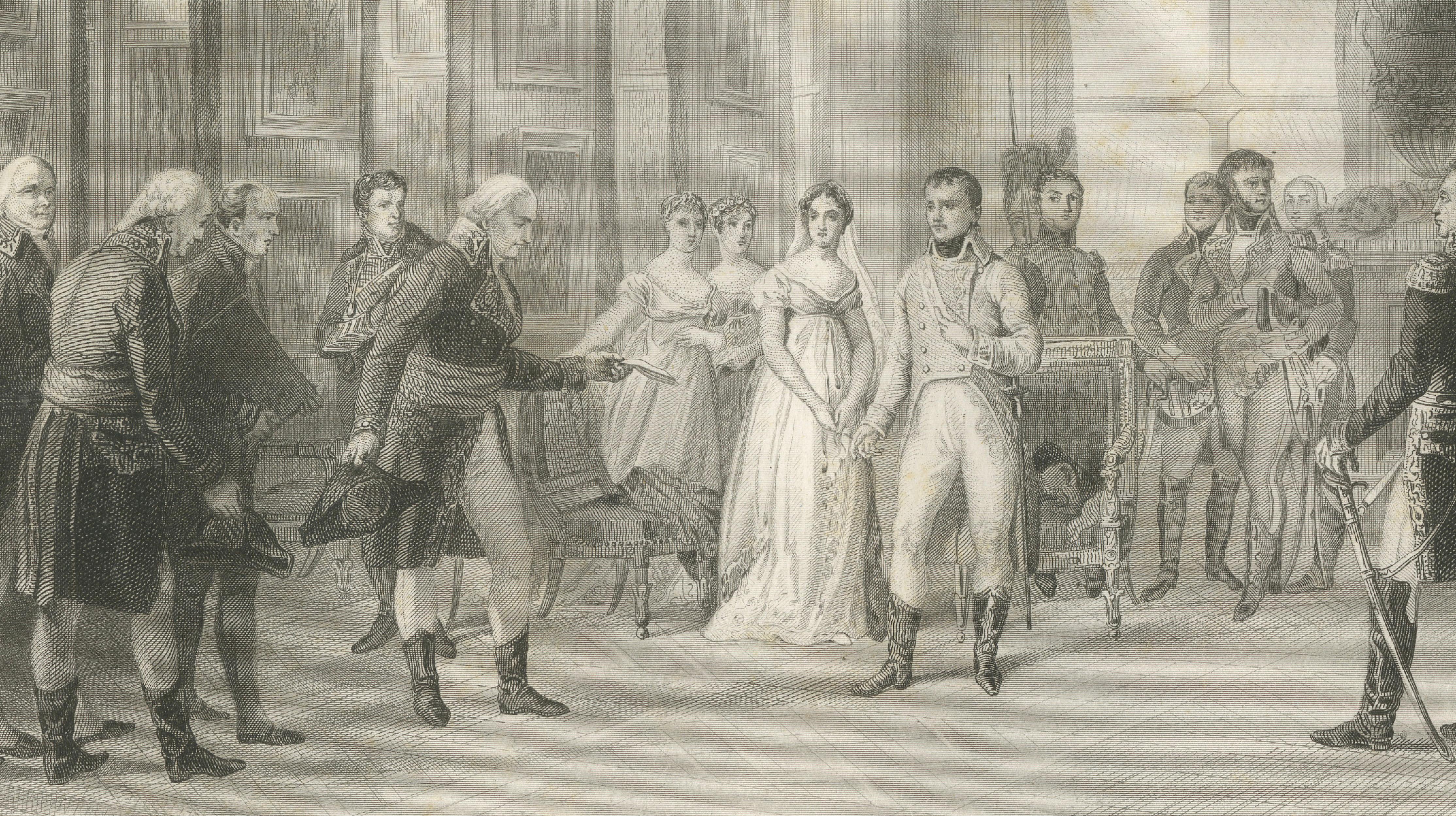 Napoleon at Saint-Cloud, Proclamation of Empire, Antique French Engraving, 1840