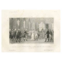 Napoleon at Saint-Cloud, Proclamation of Empire, Antique French Engraving, 1840