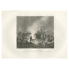 Napoleon at the Bivouac of Wagram – French Empire History Engraving, ca.1840