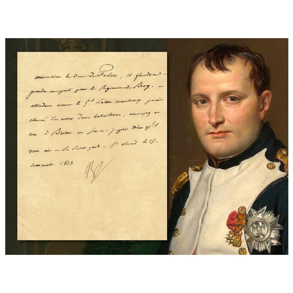 Napoleon Bonaparte Antique 1813 Signed Paper Note